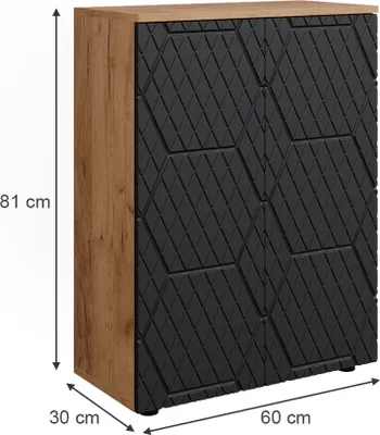Obrázok produktu pre Midi skrinka Vicco Irma Antracit so štruktúrou včelieho plástu 60 x 81 cm, Model 42849