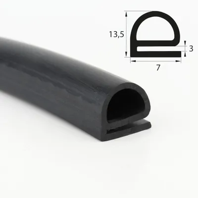 Produktbild von DP23 EPDM Vollgummi Halbrundprofil Hohlprofil D Profil 17,5x13,5 mm Gummidichtung