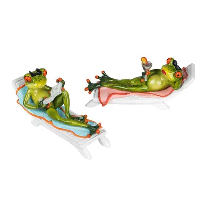 Produktbild von Formano Frosch Urlauber aus Kunststein