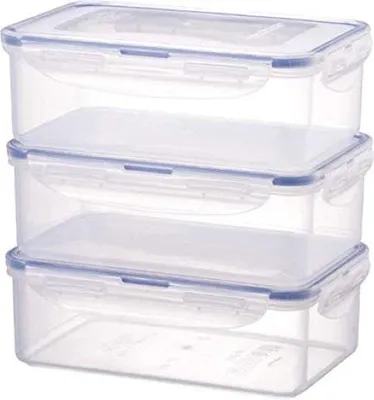 Produktbild von Stapelbare Vorratsdosen, 3-teilig, 1 Liter, transparent, BPA-frei