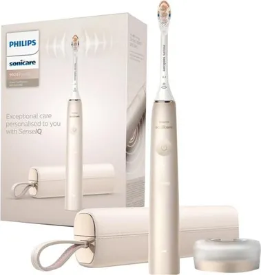 Obrázek produktu pro Philips Sonicare DiamondClean Prestige 9900 series 9900 DiamondClean Prestige HX9992/11 Nejchytřejší sonický kartáček se SenseIQ, Dospělý, Sonický, Citlivý, Péče o dásně, Hloubkové čištění, Bělicí, 62000 pohybů za minutu, Champagne, Oválný