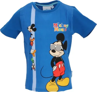 Produktbild von Disney Mickey Mouse Kinder T-Shirt mit Aufdruck aus Baumwolle kurzarm Größe 6 Jahre Blau