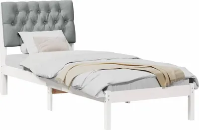 Produktbild von （Robust Möbel） Bettgestell mit gepolstertem Kopfteil Weiß 75 x 190cm - CL668227 - Klassische BettenJugendbett Tagesbett