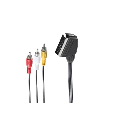 Obrázek produktu pro shiverpeaks BASIC-S Scart kabel zástrčka 3 x RCA konektor 2,0 m černý