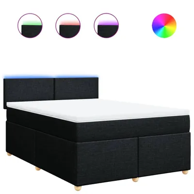 Produktbild von vidaXL Boxspringbett mit Matratze Schwarz 160x200 cm Stoff