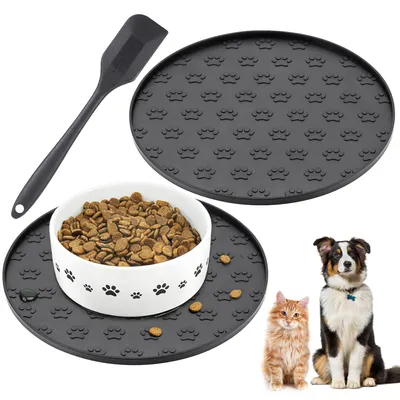 Futtermatte für Katzen und Hunde, grau, 3er-Set