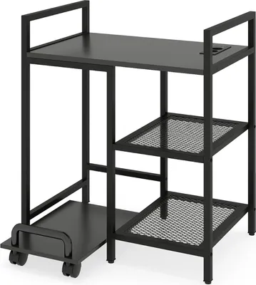 Obrázek produktu pro Třípatrový stojan na tiskárnu s nabíjecí stanicí, černý