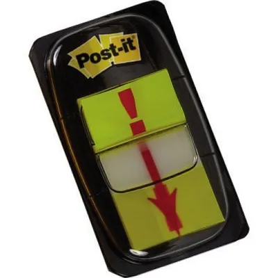 Image de Post-it® 680-33 Index symboles point d'exclamation - 25,4 x 43,2 mm, 50 bandes