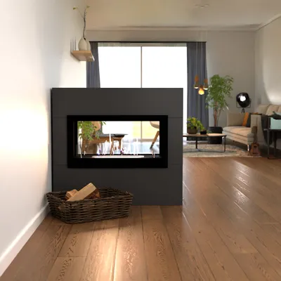 Produktbild von GLOW FIRE Ethanol Kamin 'Ulstein' | Ethanolofen in Grau mit 3 Std. Brenndauer und 2 KW Heizleistung | BxHxT: 110x100x30 cm