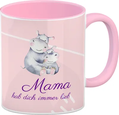Produktbild von Mama hab dich immer lieb Kaffeebecher Rosa Besonders geeignet als Geschenk zum