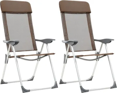 Produktbild von Möbel Klappbare Campingstühle 2 Stk. Aluminium Braun DE39799