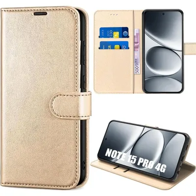 Image de Coque pour Xiaomi Redmi Note 15 Pro 4G, Protection Anti-Rayures Antichoc CuirPolyuréthaneDoré