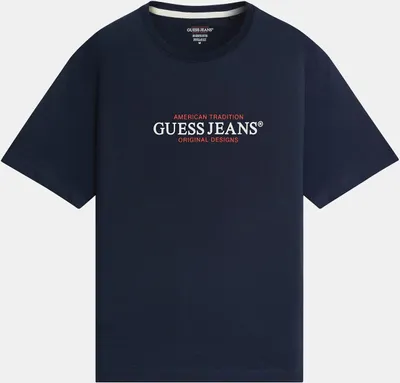 Produktbild von Guess Jeans Gj Cn Reg American Trad Kurzarm-t-shirt Blau L Herren Blau L