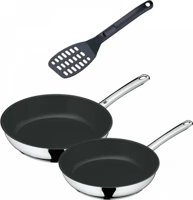 Produktbild von WMF Devil Bratpfannen-Set, 3-teilig, 24 cm + 28 cm + Pfannenwender 3201001278 4000530694508