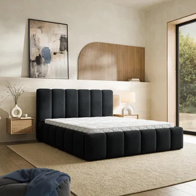 Produktbild von Masseno Polsterbett RANIS 160x200 cm, Polsterbett mit Bettkästen -Schwarz, QUELLE 100