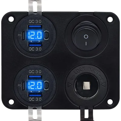 Produktbild von ProRide 12V Autoladegerät 6 Ports QC3.0 mit Schalter & 12V-Buchse