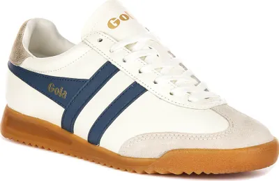 Zdjęcie produktu dla Gola Classics Torpedo, skórzane buty damskie w kolorze białym i granatowym – rozmiar 7 UK, 40 EU, 9 US / Biały i granatowy