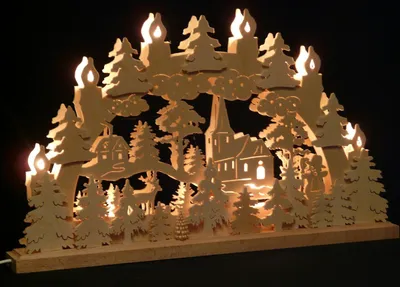 Produktbild von Original Erzgebirgischer Marken Schwibbogen Lichterbogen 50 x 31 cm S50-B_107