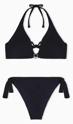 Produktbild von EMPORIO ARMANI Triangle + High Waist Brief Bikini-Set, Terrakotta, S für Damen