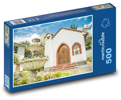 Zdjęcie produktu dla Puzzle 500 Kaplica w ekwadorskim ogrodzie - martinpuzzle