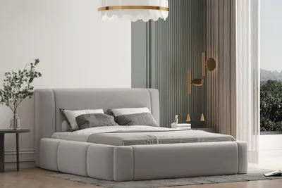Produktbild von Polsterbett OLAF 120 x 200  mit Matratze, Bettkasten und Lattenrost. Farbe: Grau