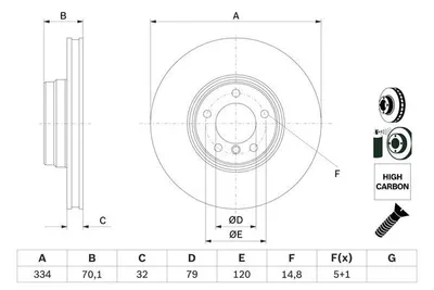 Produktbild von 2x BOSCH Bremsscheibe 0 986 478 623 vorne für BMW 7 (E38) Z8 Roadster (E52)