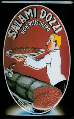 Produktbild von Blechschild Salami Dozzi Wurst Budapest Ungarn Schild Nostalgieschild