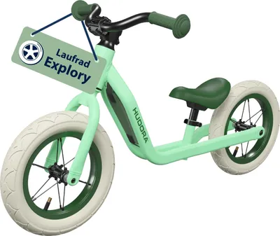 Produktbild von HUDORA Laufrad Explory ab 2,5 Jahren - mint - Balance Bike mit Luftrad & Verstellbarer Sattelhöhe - für Jungen & Mädchen von 90-110 cm