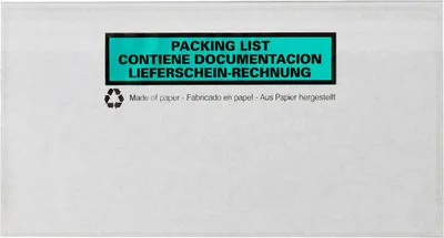 Produktbild von 100x Dokumententaschen DIN Lang transparent aus Papier Lieferschein Rechnung  100Stk.