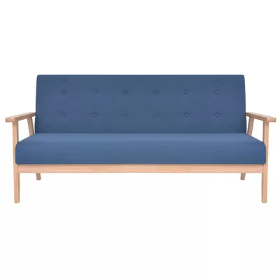 Produktbild von vidaXL 3-Sitzer-Sofa Stoff Blau