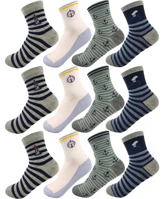 Produktbild von 12 Paar Kinder Socken Jungen & Mädchen mit Muster Baumwolle, 12 Paar, Mix10/27-30