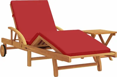 Zdjęcie produktu dla Leżak VidaXL, 2 szt., czerwony, 200 x 67 x 84 cm, lite drewno akacjowe