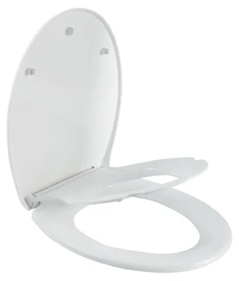Produktbild von D-förmiger WC-Sitz - Toilettensitz - Softclose Absenkautomatik - Schnellverschluss - Integrierter Kindersitz - Leicht zu montieren - Abnehmbar zur Reinigung