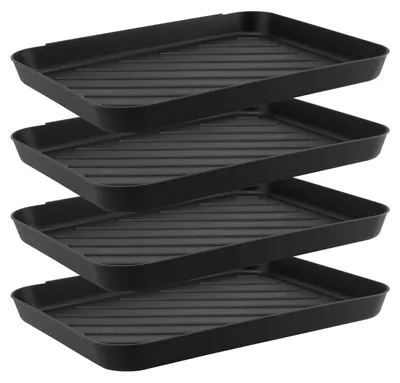 Zdjęcie produktu dla Półka na buty, plastikowa, zestaw 4 sztuk, 40 x 30 x 3 cm, kolor: czarny