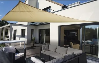 Obrázok produktu pre Tieniaca plachta PES 200 g/m², slonová kosť 460x460x460 cm