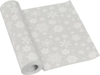 Produktbild von PREMIUM Tischläufer aus Papier auf der Rolle, "Snowflakes Silver", 40 cm x 24 m 1 Stück.