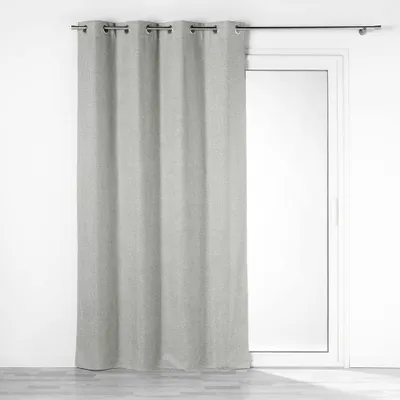 Verdunkelungsvorhang mit Ösen, Grau, 140 x 260 cm, Polyester