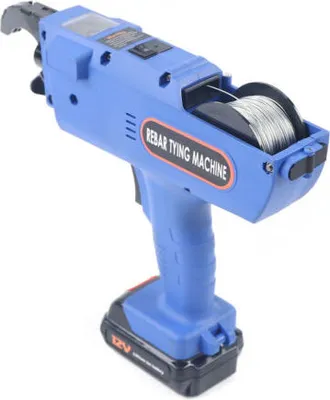 Produktbild von Automatische Bindemaschine mit Kasten Handheld Rebar Tier Tool 12V 8-34mm Rebar Bindemaschine für Stahlband Blau