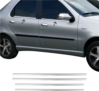 Produktbild von Fensterleisten Fensterrahmen für Fiat Siena 1995-2004 aus Edelstahl Chrom 4 tlg