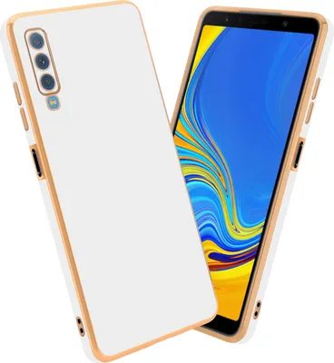 Produktbild von Cadorabo Schutzhülle für Samsung Galaxy A7 2018 Hülle in Weiß Handyhülle TPU Silikon Kameraschutz Etui Case