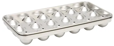 Obrázok produktu pre Forma na ľad z nehrdzavejúcej ocele - Veľká forma na ľad - Formy na ľad - Forma na ľad s vekom - Odolná - Kapacita 18 kociek ľadu - Nádoba na ľad