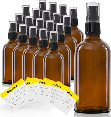 Produktbild von 20 x 100ml Pumpspender-Flasche, Lotionsflasche, Braunglas