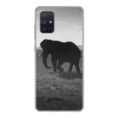Produktbild von MuchoWow® Handyhülle Schutzhülle Hülle für Samsung Galaxy A51 Elefant - Einfarbig - Tiere - Schwarz und weiß Silikon Softcase Handy Hülle - Schutzabdeckung