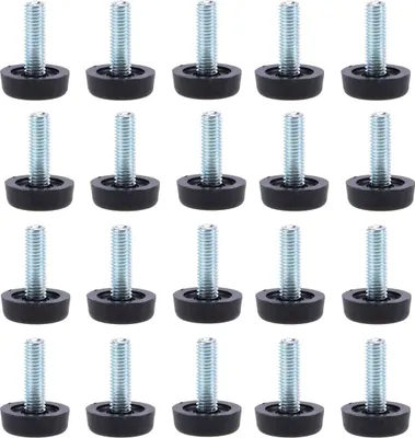 Produktbild von 20 Stück Nivellierfüße für Möbel - M8 x 24 mm, einstellbare Tischschutzkappen mit großem Filet, 24 mm, für Möbel sichtbare Nivellierfüße