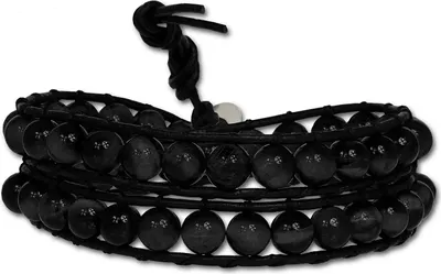 Image de SilberDream Bracelet en cuir Bijoux de bras agate noire Cristal Femme LAN011