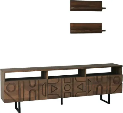 Produktbild von Fernsehschrank Dpatrici, Ständer für Wohnzimmerfernseher, Niedriges Wohnzimmer-Sideboard, TV-Ständerbasis, 170x30h40 cm, Nussbaum