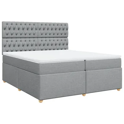 Produktbild von vidaXL Boxspringbett mit Matratze Hellgrau 200x200 cm Stoff