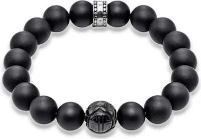 Image de Thomas Sabo A1085-023-11 Bracelet Femme obsidienne noir argent sterling 19 cm