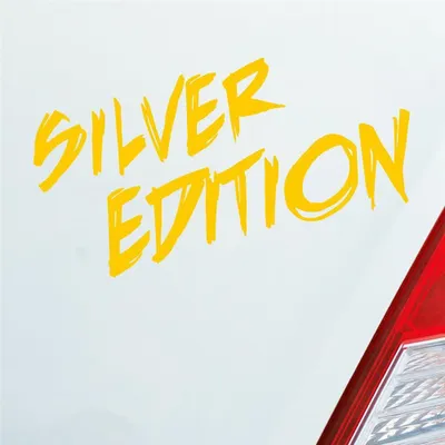 Produktbild von Auto Aufkleber Silver Edition Auto Car Tuning 15x7 cm Gelb Sticker Heckscheibenaufkleber