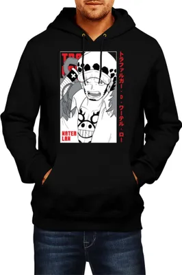 Produktbild von Herren Kapuzenpullover Japan Anime Manga One Manga Piece Anime Trafalgar Law 02 Trafalgar Pirate, Man M / Schwarz